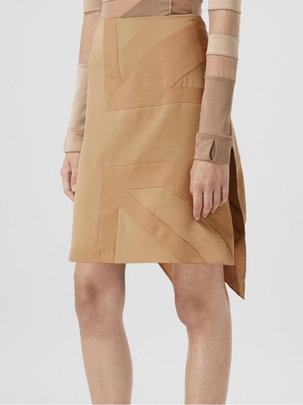 NEW BURBERRY BEIGE PANEL MINI SKIRT - Picture 5 of 10